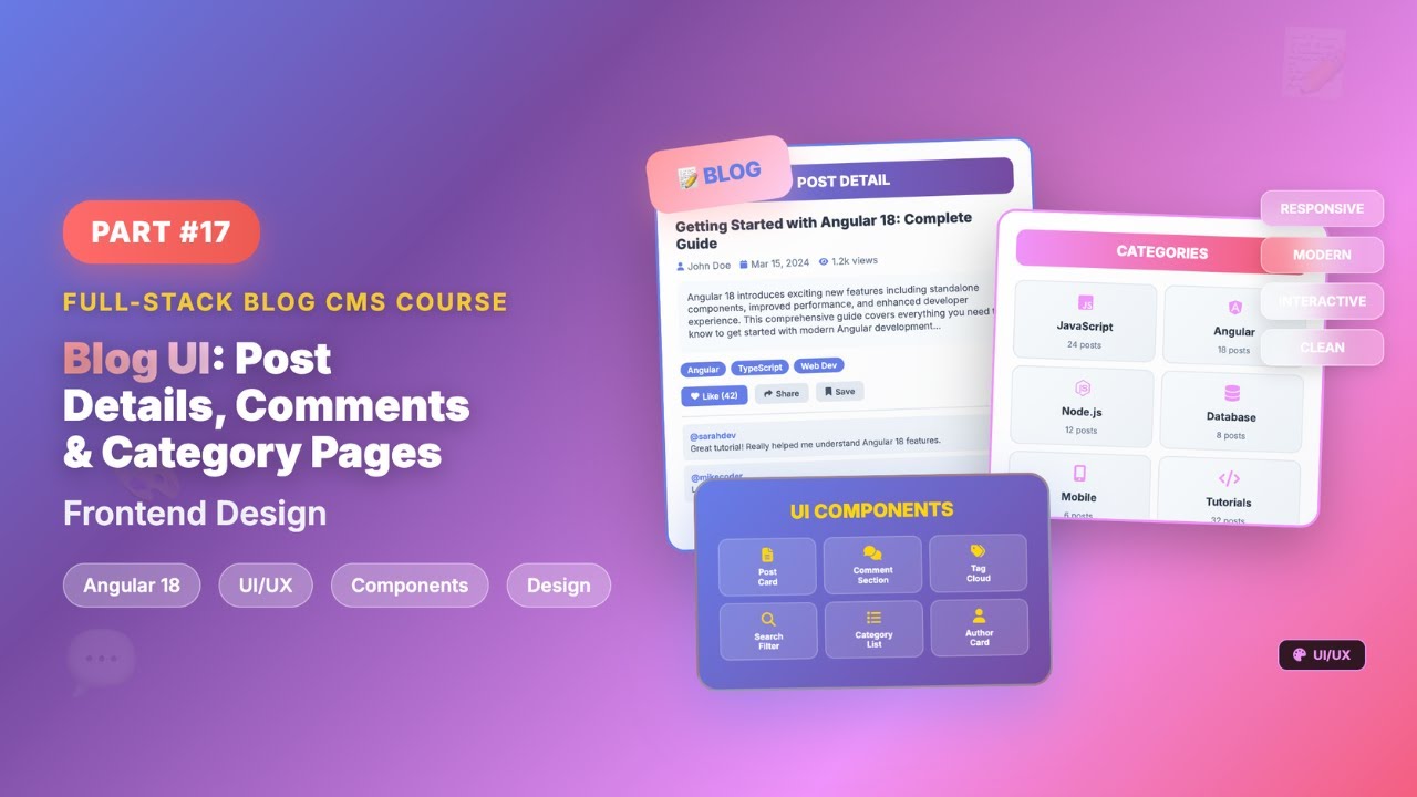 Blog UI: Post Details, Comments & Category Pages | Full-Stack Blog Course #17 - Frontend Design
