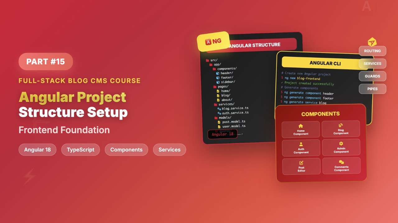 Angular Project Structure Setup | Full-Stack Blog Course #15 - Frontend Foundation