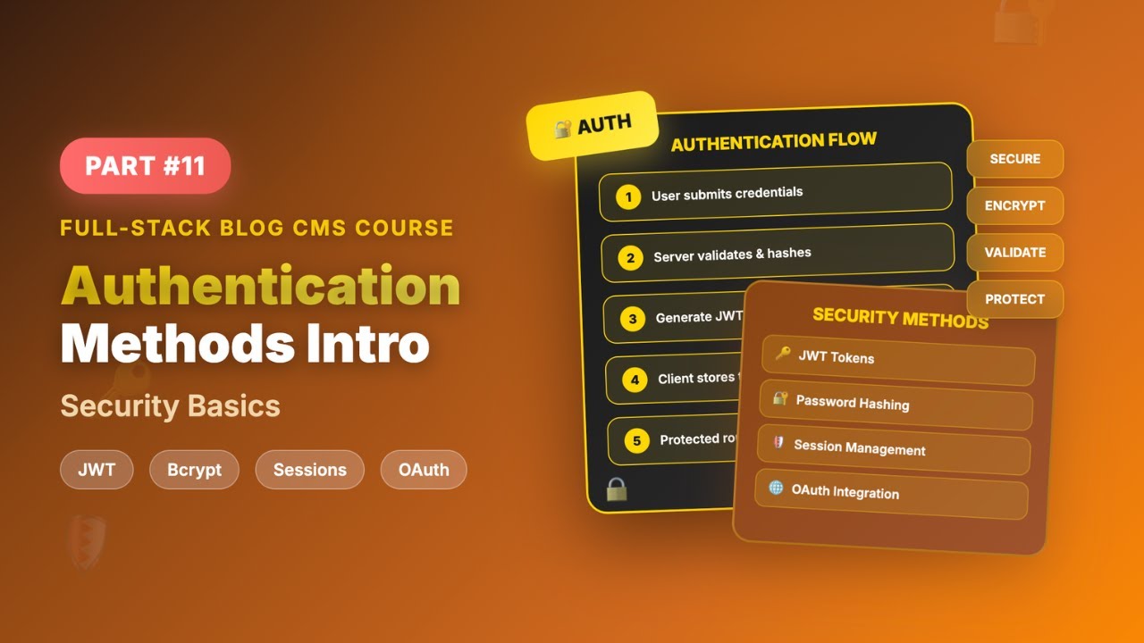 Authentication Methods Introduction | Full-Stack Blog Course #11 - Security Basics
