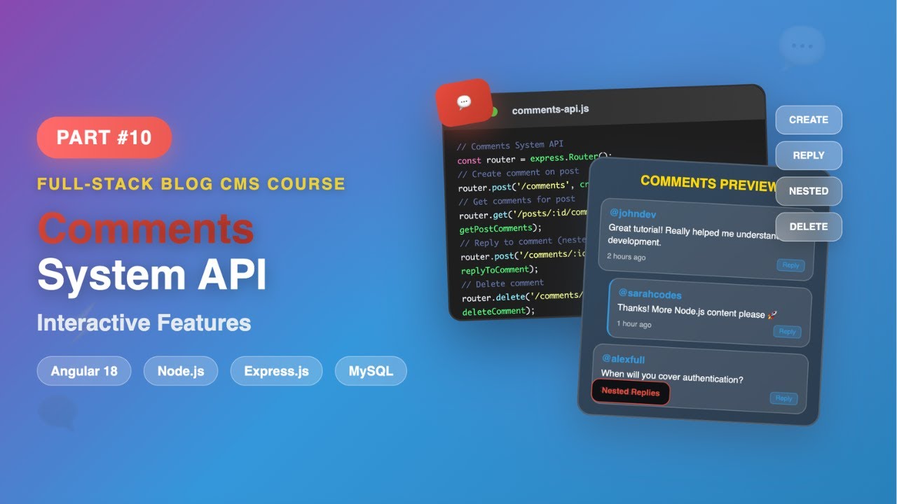 Comments System API Development | Full-Stack Blog Course #10 - Interactive Features